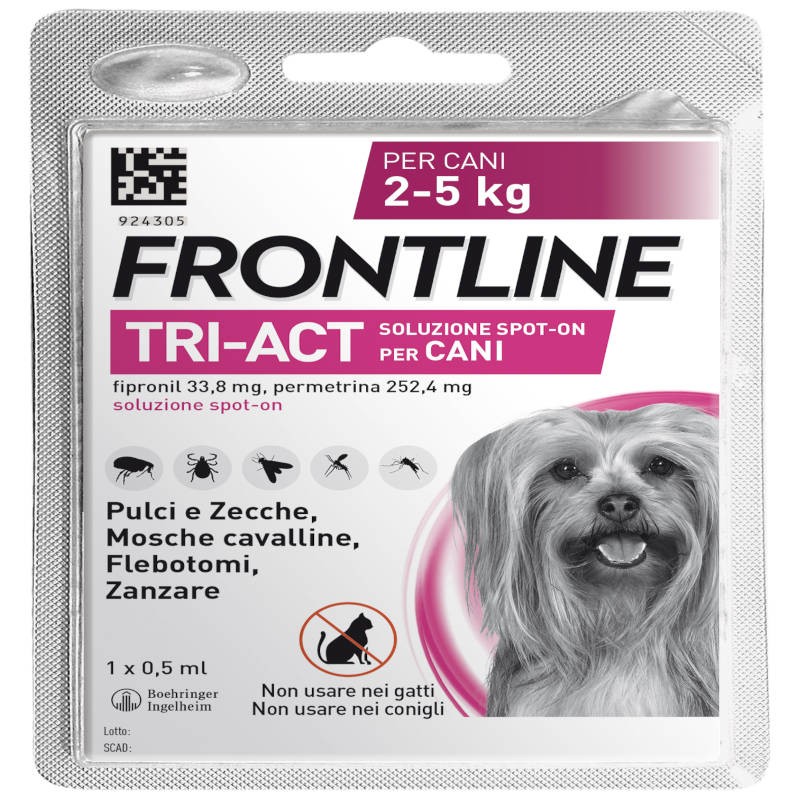 FRONTLINE TRI-ACT CANE XS  2 - 5 KG 1 PIPETTA