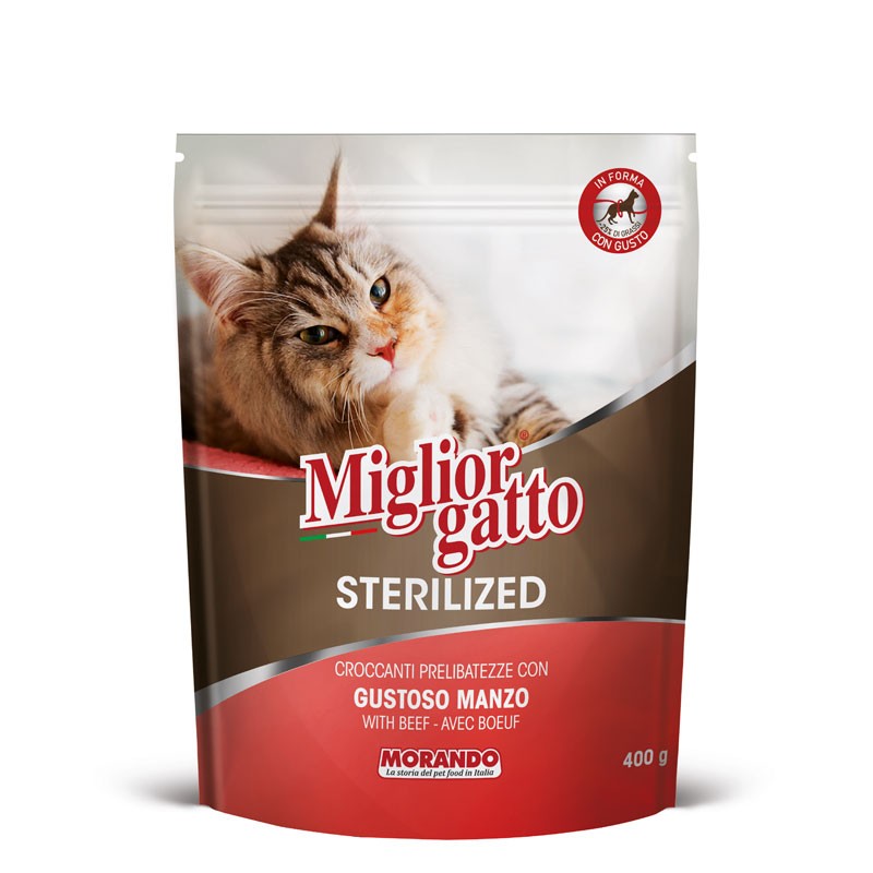 MIGLIOR GATTO STERILISED CROC. MANZO GR 400X12