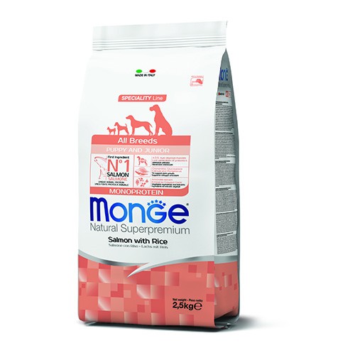 MONGE ALL BREEDS PUPPY SALMONE&RISO KG 2,5