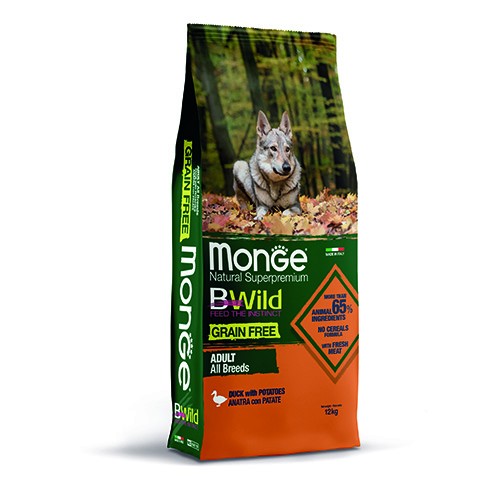 MONGE CANE ALL BREEDS ADULT GRAIN FREE ANATRA E PATATE 12 KG