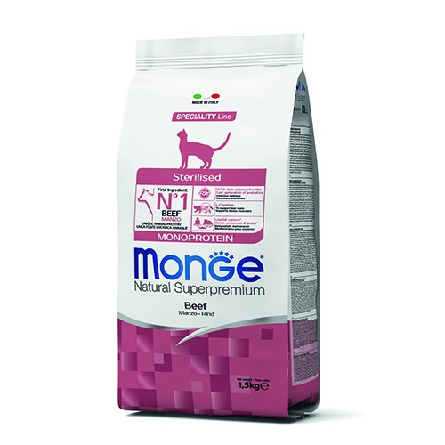 MONGE CAT STERILISED MONOPROTEIN MANZO KG 1,5