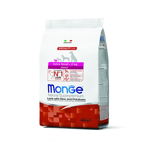 MONGE EX SMALL ADULT AGNELLO RISO PATATE 800 gr