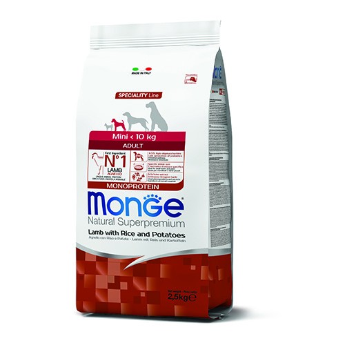 MONGE MINI ADULT AGNELLO/RISO/PATATE KG 2,5