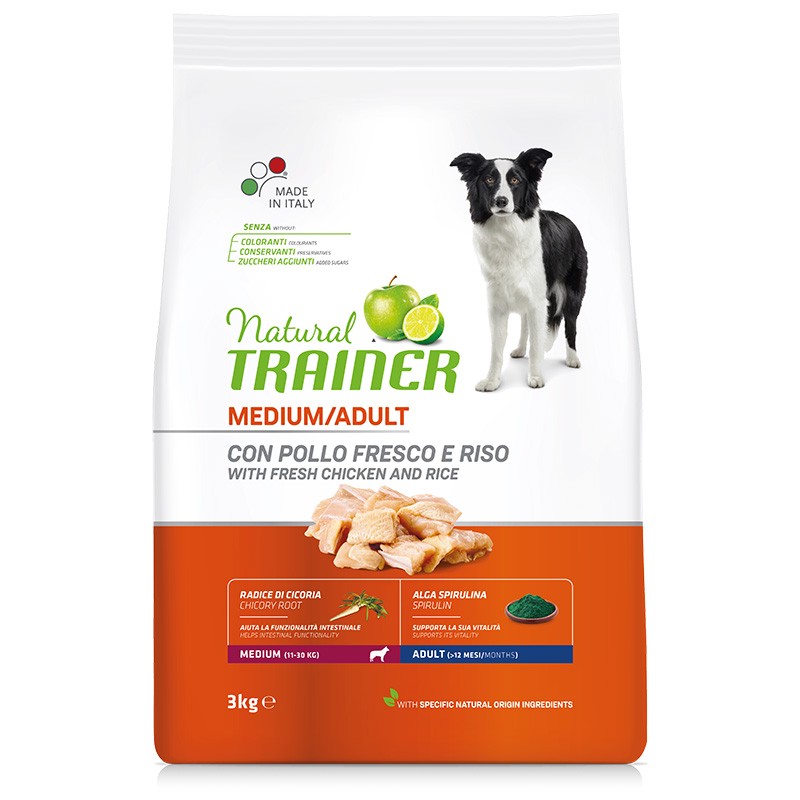NATURAL TRAINER CANE ADULT MEDIO POLLO KG 3 new pack