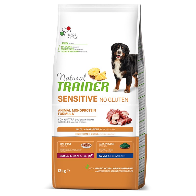 NATURAL TRAINER CANE SENSITIVE NO GLUTEN MED/MAXI ANATRA KG 12 new pack