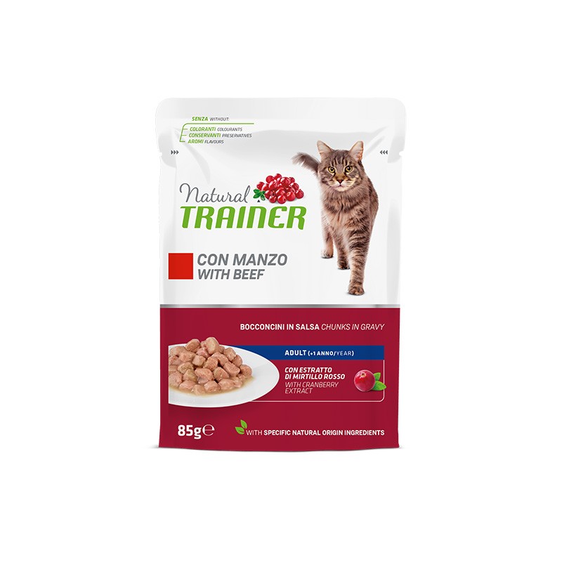 NATURAL TRAINER GATTO ADULT MANZO 85 GR X 12