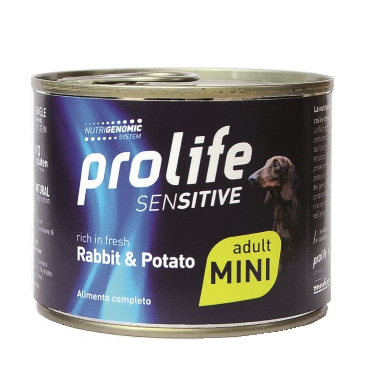 PROLIFE CANE SENSITIVE CONIGLIO E PATATE MINI LATTINA GR 200 X 6