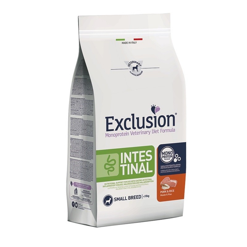 EXCLUSION CANE INTESTINAL MAIALE E RISO SMALL KG 2