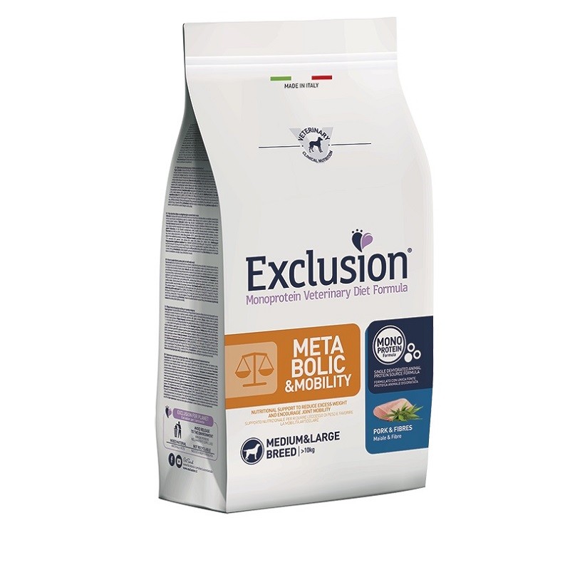 EXCLUSION CANE METABOLIC-MOBILITY MAIALE E FIBRE MEDIUM E LARGE KG 12