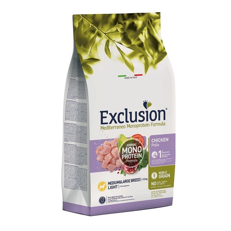 EXCLUSION NOBLE GRAIN CANE LIGHT POLLO MEDIUM E LARGE KG 3