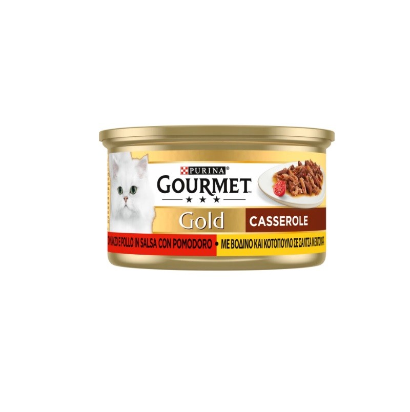 GOURMET GOLD CASSEROLE MANZO E POLLO IN SALSA CON POMODORO GR 85X24