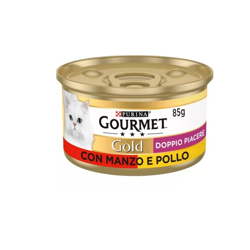 GOURMET GOLD DOPPIO PIACERE MANZO E POLLO GR 85X24