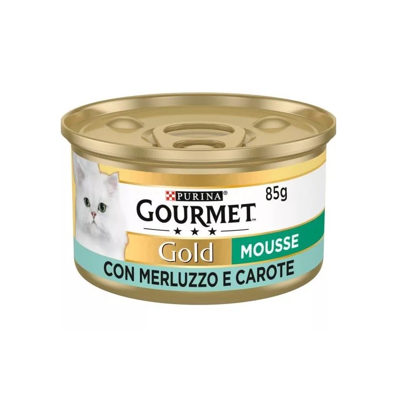 GOURMET GOLD MOUSSE CON MERLUZZO E DELICATE CAROTE GR 85X24