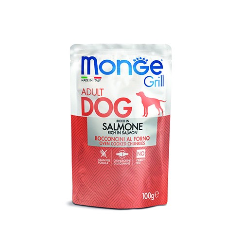 MONGE CANE GRILL BUSTE SALMONE GR 100 6 buste