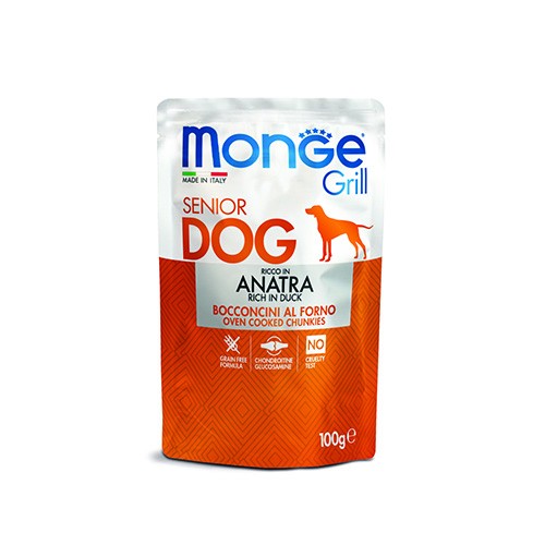 MONGE CANE GRILL BUSTE SENIOR ANATRA GR 100 6 buste