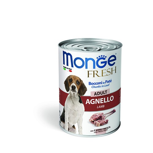 MONGE CANE FRESH ADULT AGNELLO GR 400 6 lattine