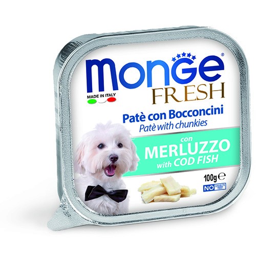 MONGE FRESH CANE MERLUZZO GR 100 8 vaschette