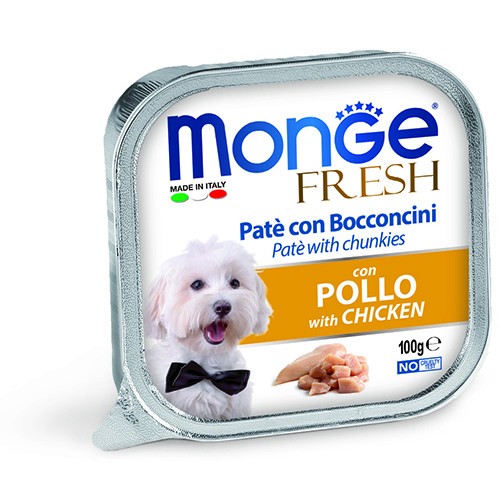 MONGE FRESH CANE POLLO GR.100 8 vaschette
