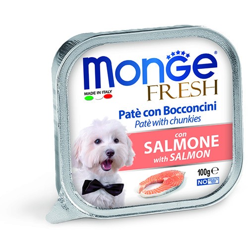 MONGE FRESH CANE SALMONE GR. 100 8 vaschette