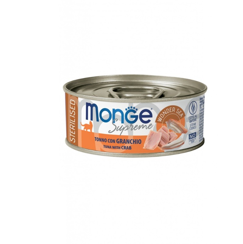 MONGE SUPREME STERILISED TONNO GRANCHIO gr.80 6 lattine