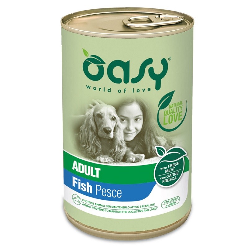 Oasy Wet Dog Lifestage - ADULT PESCE Lattina 400 gr 6 lattine