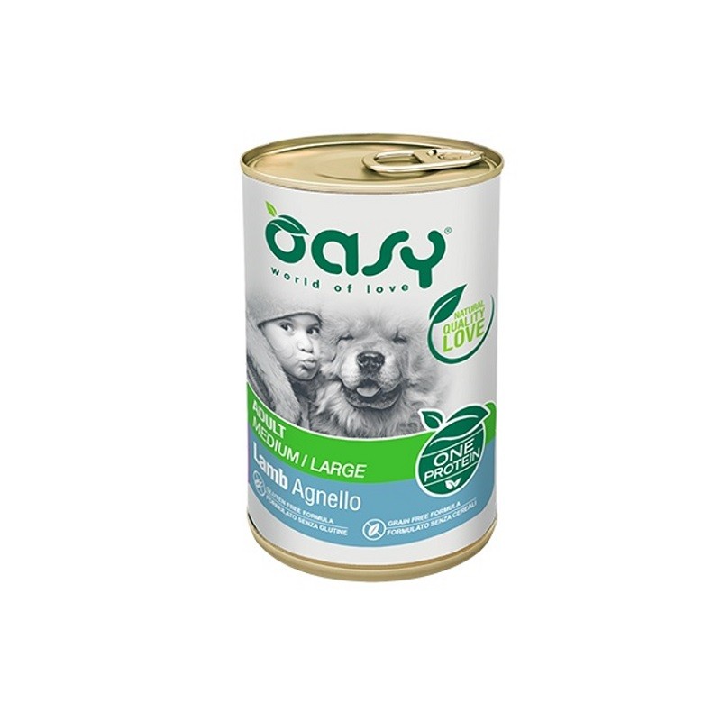 OASY Wet Dog ONE - AGNELLO Lattina gr 400 6 lattine