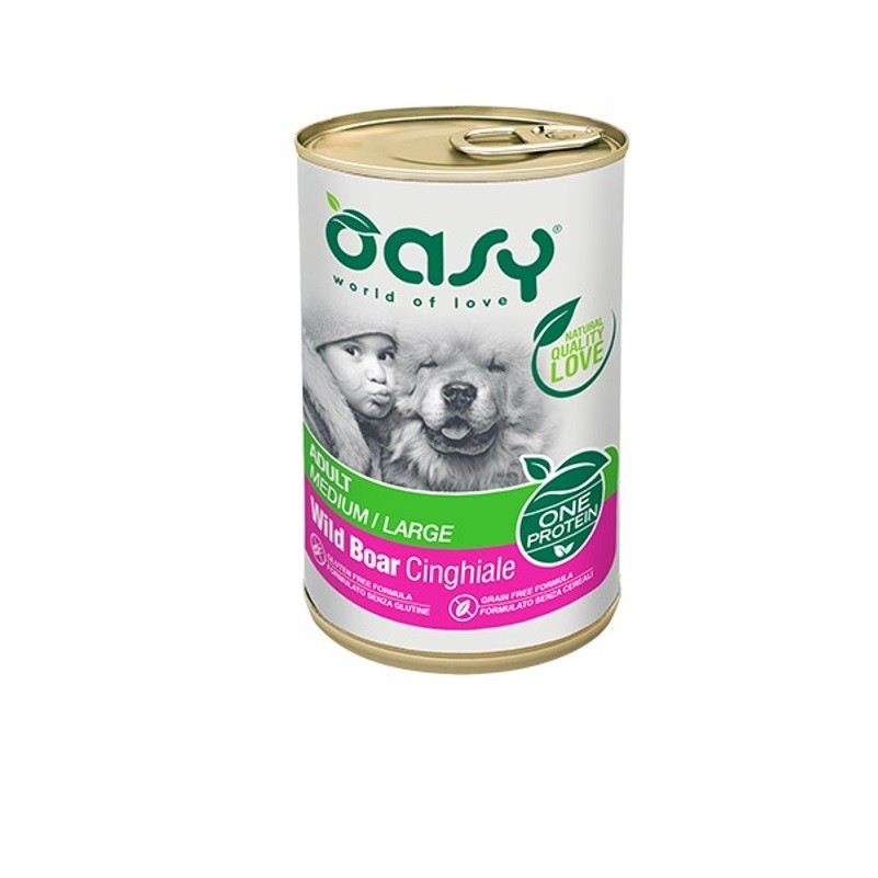 OASY Wet Dog ONE - CINGHIALE Lattina gr 400 6 lattine