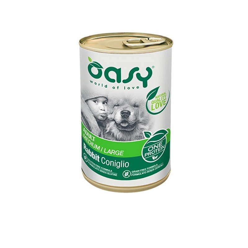 OASY Wet Dog ONE - CONIGLIO Lattina gr 400 6 lattine