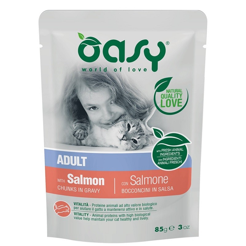 OASY CAT BOCC. BUSTA ADULT SALMONE GR 85 X 12
