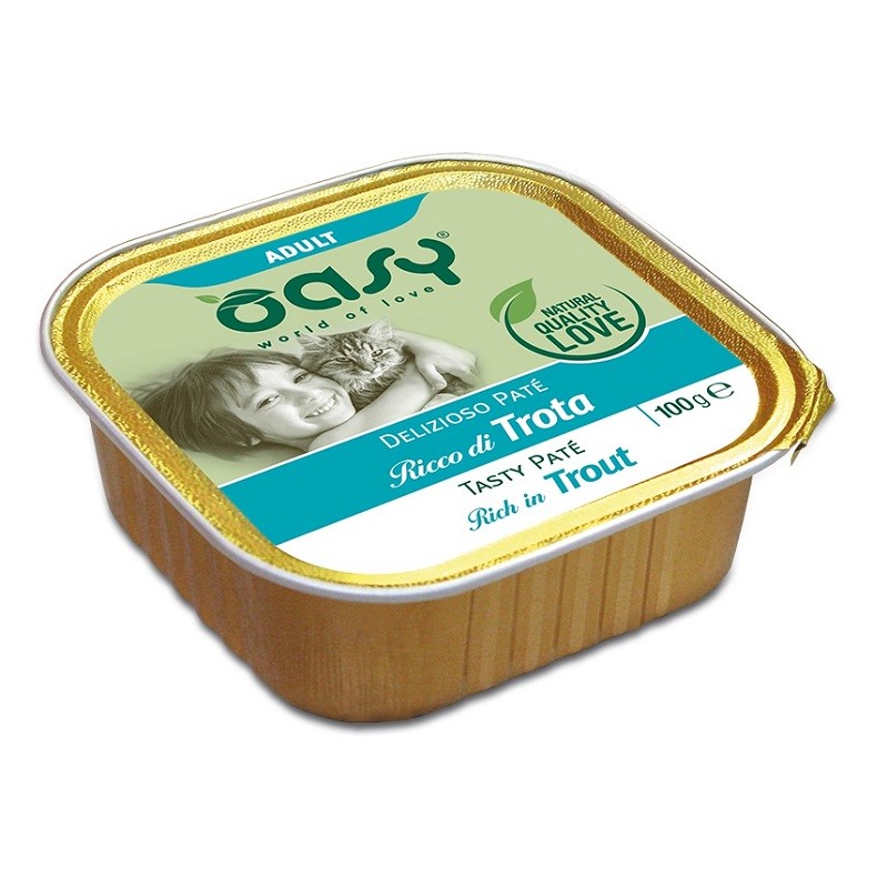 OASY GATTO DELIZIOSO PATE' TROTA GR 100 8 vaschette