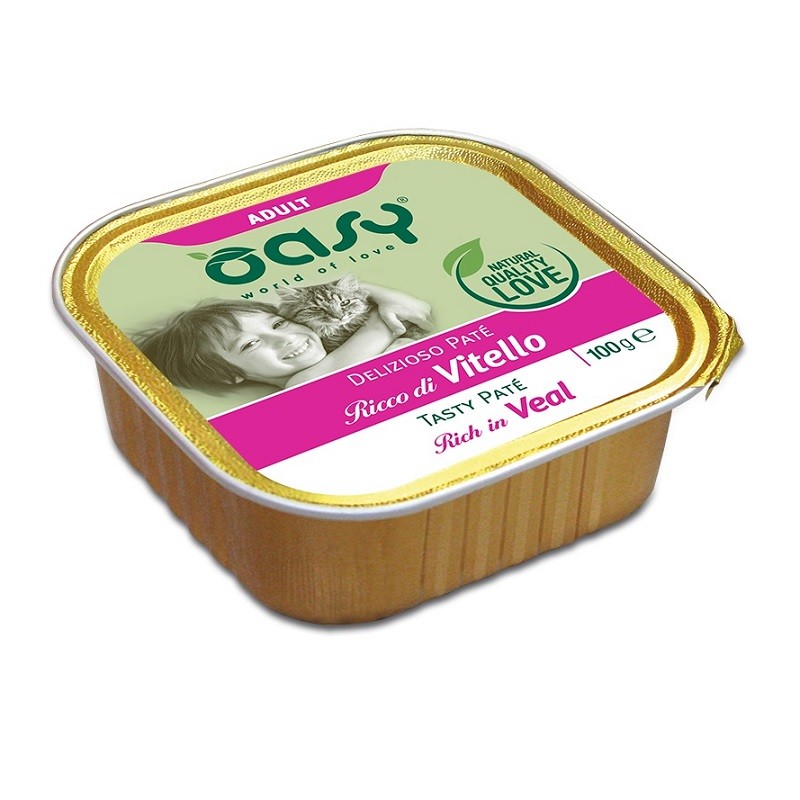 OASY GATTO DELIZIOSO PATE' VITELLO GR 100 8 vaschette