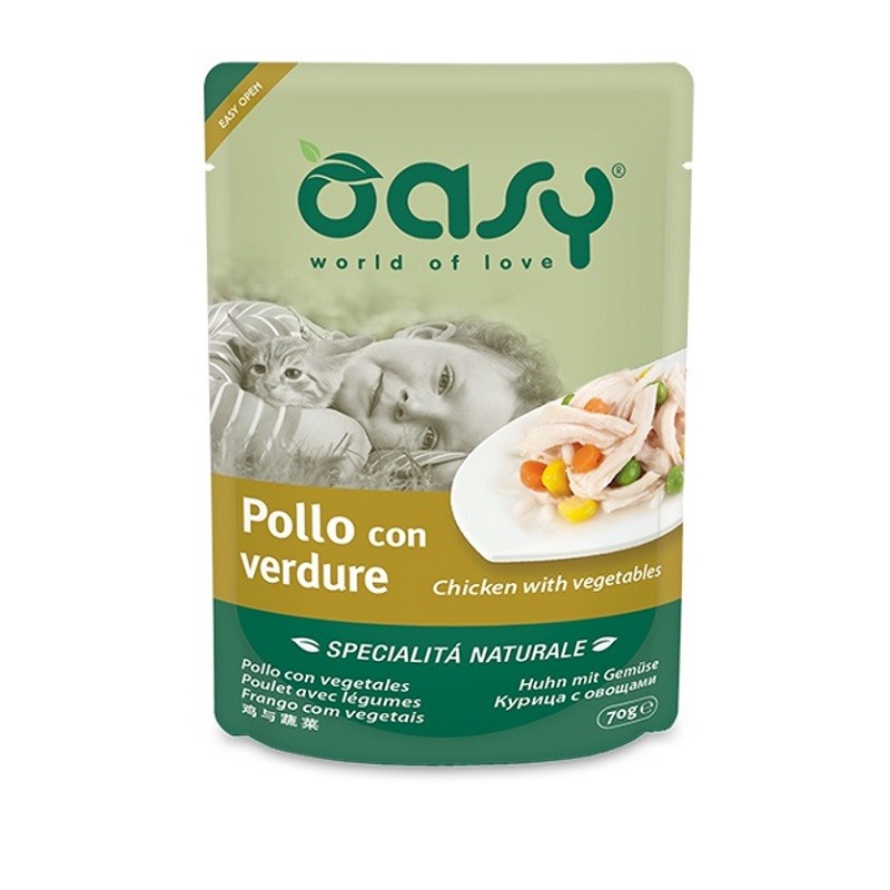 Oasy Wet Cat - POLLO CON VERDURE Busta 70 gr 12 buste