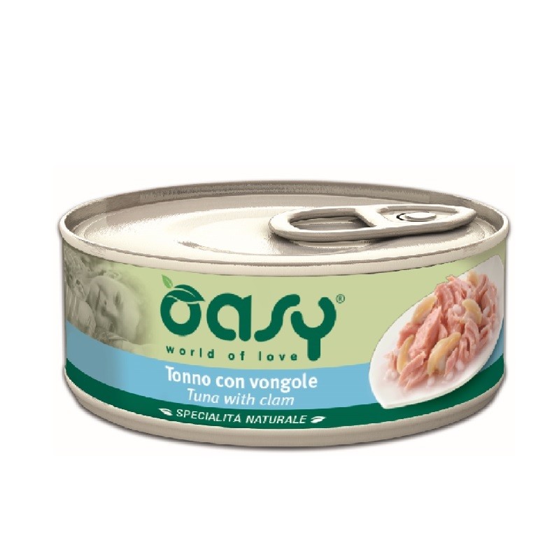 Oasy Wet Cat - TONNO CON VONGOLE Lattina GR 150 6 lattine