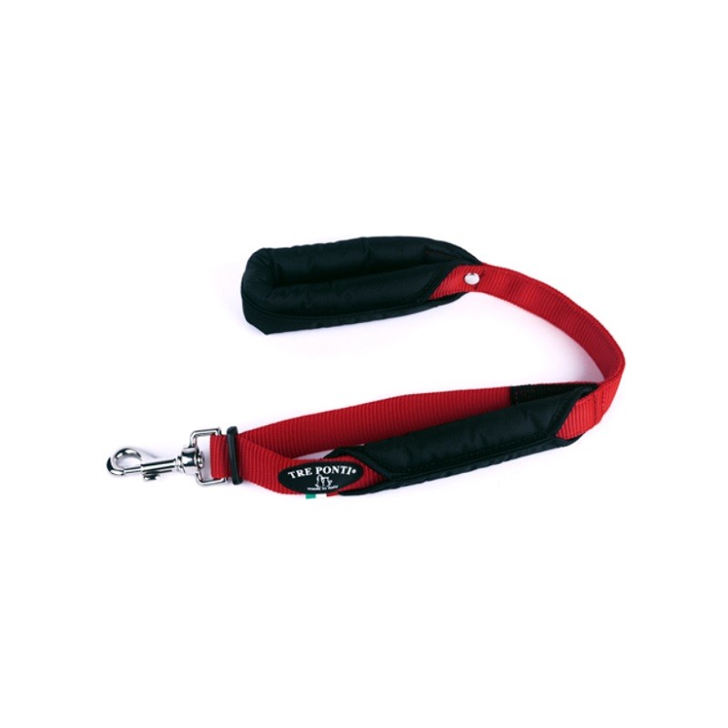 GUINZAGLIO DOPPIO MANICO DI SICUREZZA CM 65 ROSSO