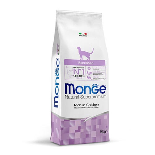 MONGE GATTO CROCCANTINO ADULT STERILIZZATO POLLO KG 10