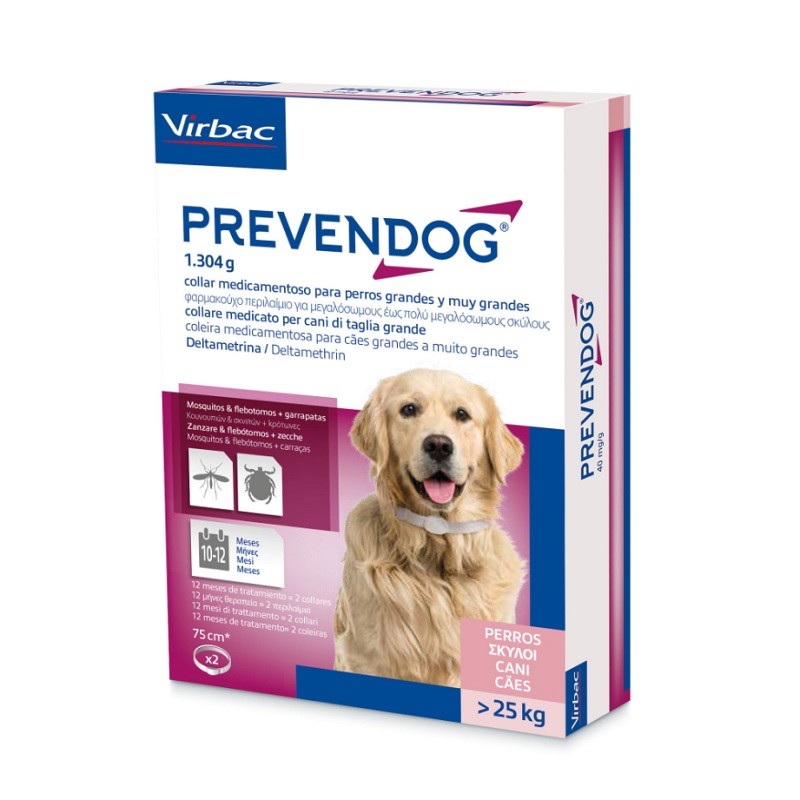 COLLARE ANTIPARASSITARIO PREVENDOG PER CANI DA 25 A 75 KG cm 75 (1 collare)