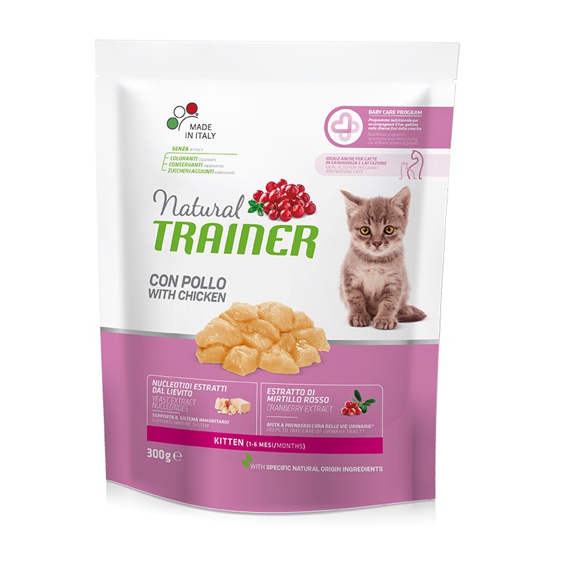 NATURAL TRAINER CROCCANTINI GATTO KITTEN POLLO 300 GR