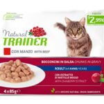 NATURAL TRAINER BOCCONCINI GATTO ADULT FLOWPACK MANZO 85 GR (52 bustine)