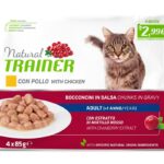 NATURAL TRAINER BOCCONCINI GATTO ADULT FLOWPACK POLLO 85 GR (52 bustine)