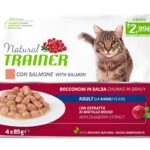 NATURAL TRAINER BOCCONCINI GATTO ADULT FLOWPACK SALMONE 85 GR (52 bustine)
