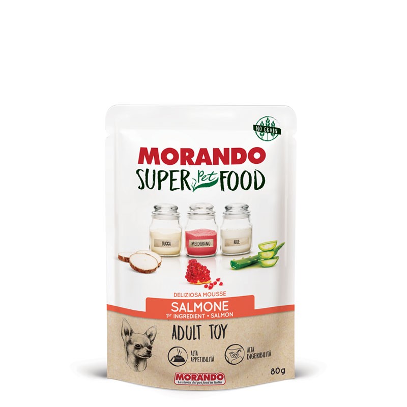 MORANDO SUPERPETFOOD CANE ADULT TOY MOUSSE SALMONE FRESCO GR 80 (24 bustine)
