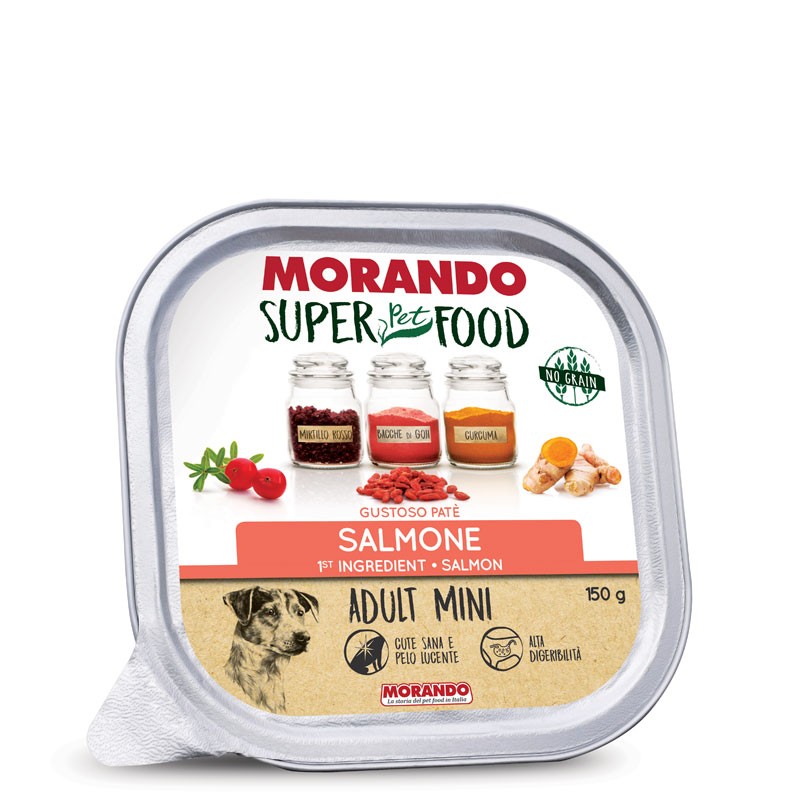 MORANDO SUPERPETFOOD CANE ADULT MINI PATE' SALMONE FRESCO GR 150 (22 vaschette)