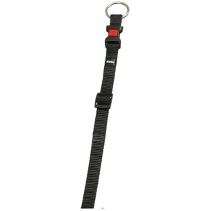 COLLARE DA CANE NERO IN NYLON 40-55 CM 20 MM