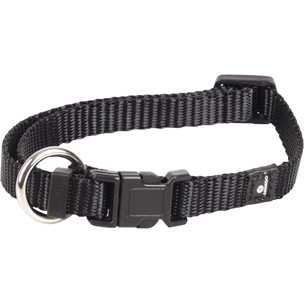 COLLARE DA CANE NERO IN NYLON 20-35 CM 10 MM