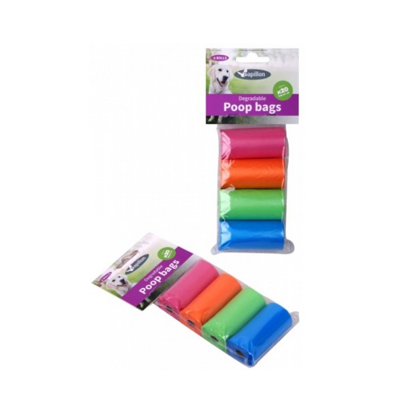 SACCHETTI IGIENICI BIODEGRADABILI 4 ROTOLINI (ogni rotolino 20 sacchetti)