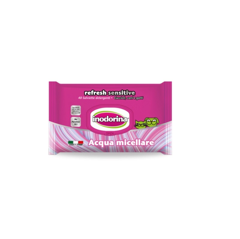 SALVIETTE INODORINA DETERGENTI REFRESH SENSITIVE ACQUA MICELLARE (40 salviettine)