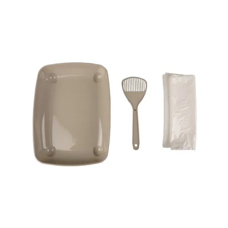 LETTIERA KITTEN COLOR TORTORA CON PALETTA E SACCHETTI IGIENICI cm 37 x 28 x 6