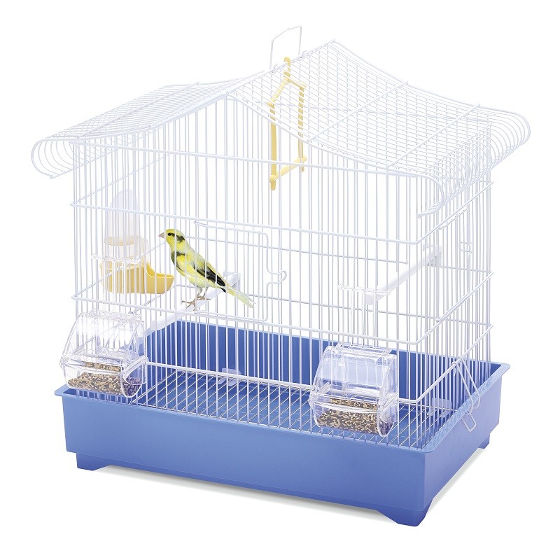GABBIA IMAC PER UCCELLINI "SONIA" BIANCA CON FONDO BLU cm 47,5 x 29 x 44,5
