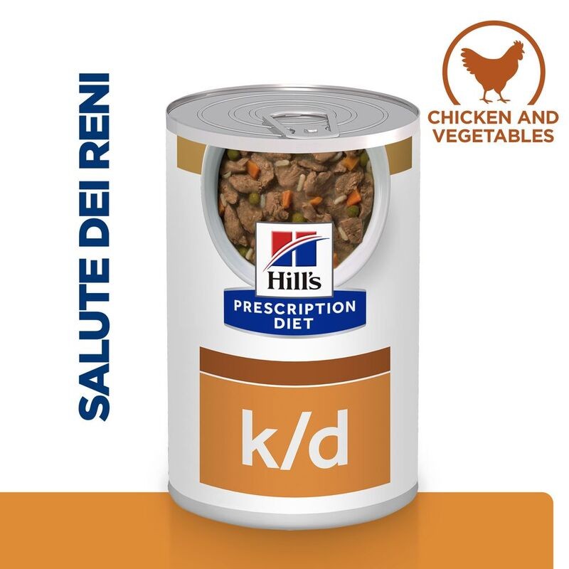HILL'S PRESCRIPTION DIET SPEZZATINO CANE K/D POLLO E VERDURE GR 354 (12 lattine)