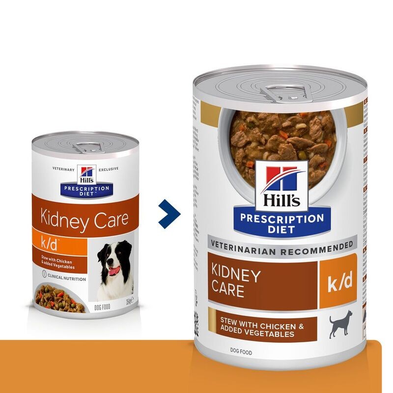 HILL'S PRESCRIPTION DIET SPEZZATINO CANE K/D POLLO E VERDURE GR 354 (12 lattine)